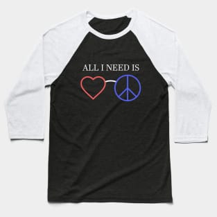 Love and Peace Baseball T-Shirt